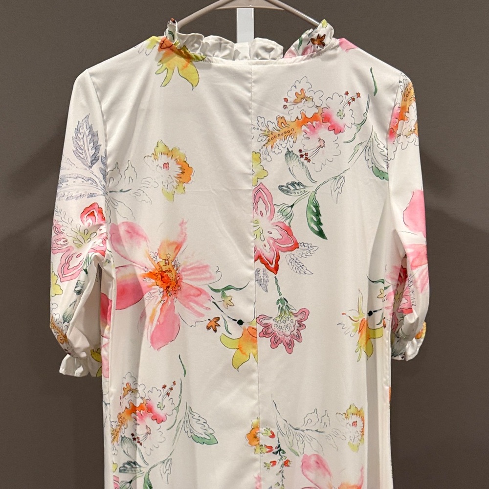 Floral Maxi Dress with Pink & Yellow Blooms - Picture 9 of 11